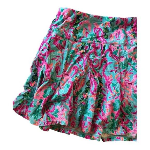 Lilly Pulitzer Luxletic Annora Athletic Pleated Skort Multi Seaweed Pattern - Picture 3 of 5
